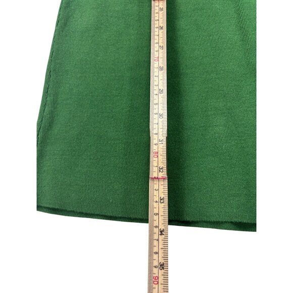Merokeety Green Short-Sleeve Knee-Length Dress With Gold Button Accents Ribbed D - Picture 6 of 12